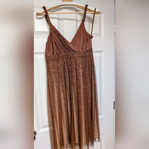 BCBGMaxAzria | Dresses | Bcbgmaxazria Brown Sugar Babydoll Cocktail Dress  Size | Poshmark